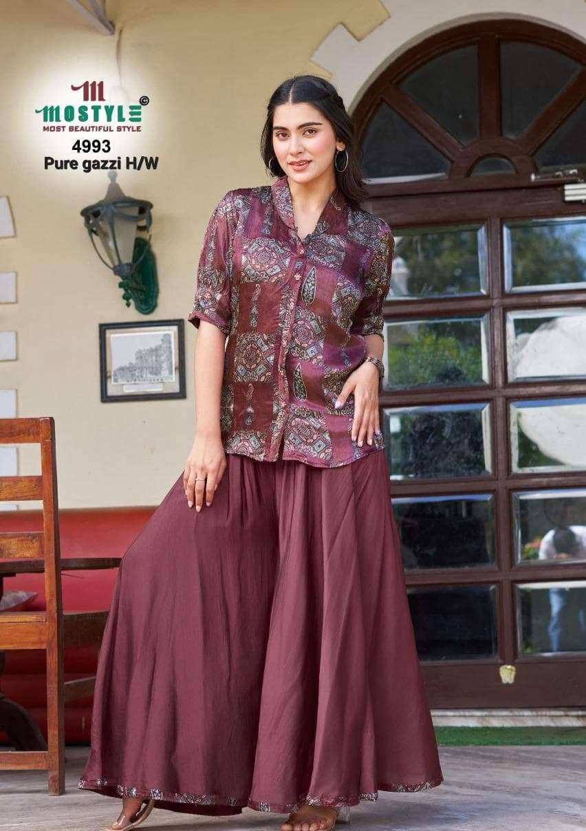 series by mostyle exclusive designer stylish casual wear cord set collection surat