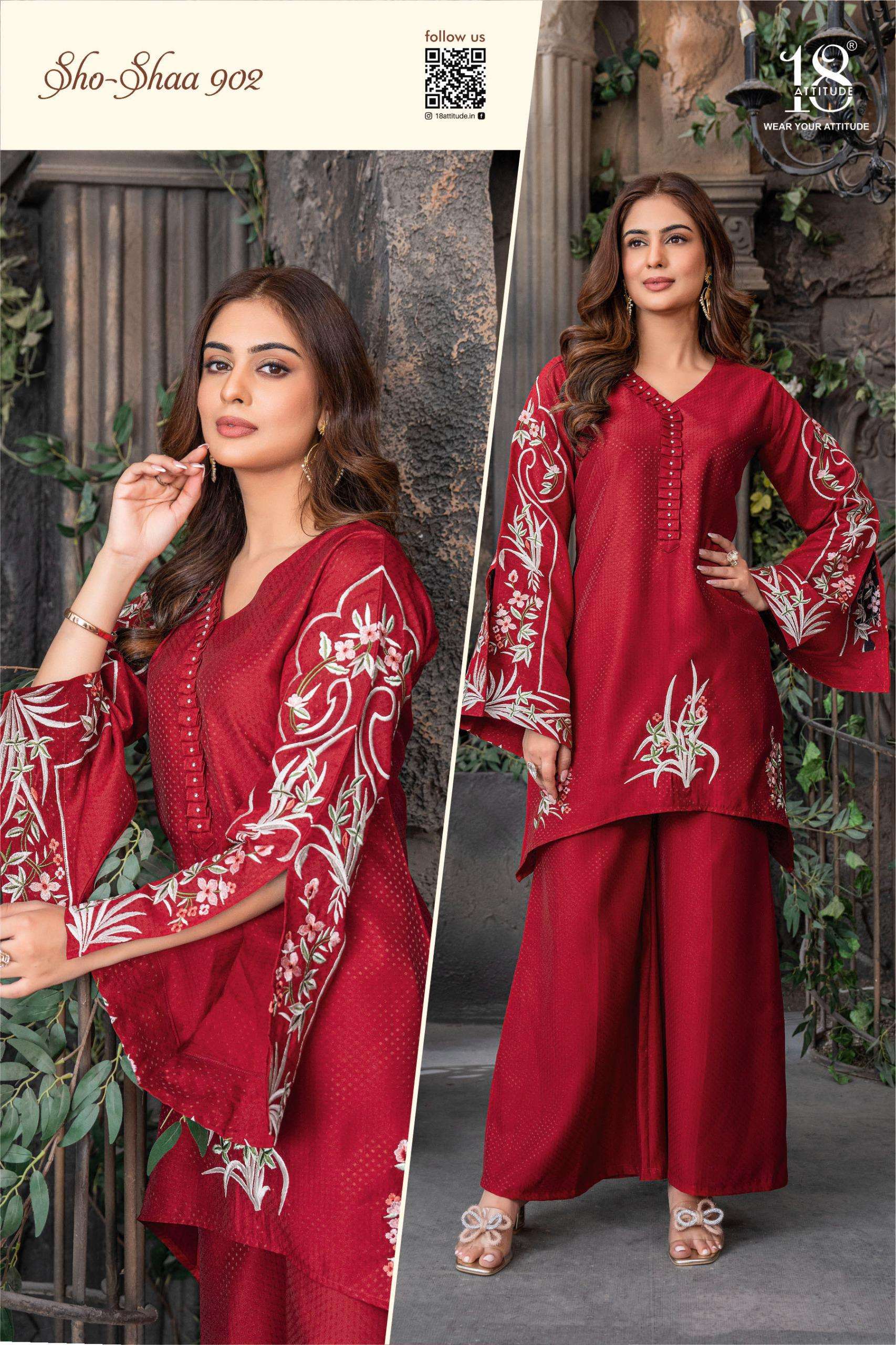 sho-shaa vol-9 by 18 attitude latest designer stylish roman readymade cord set supplier 
