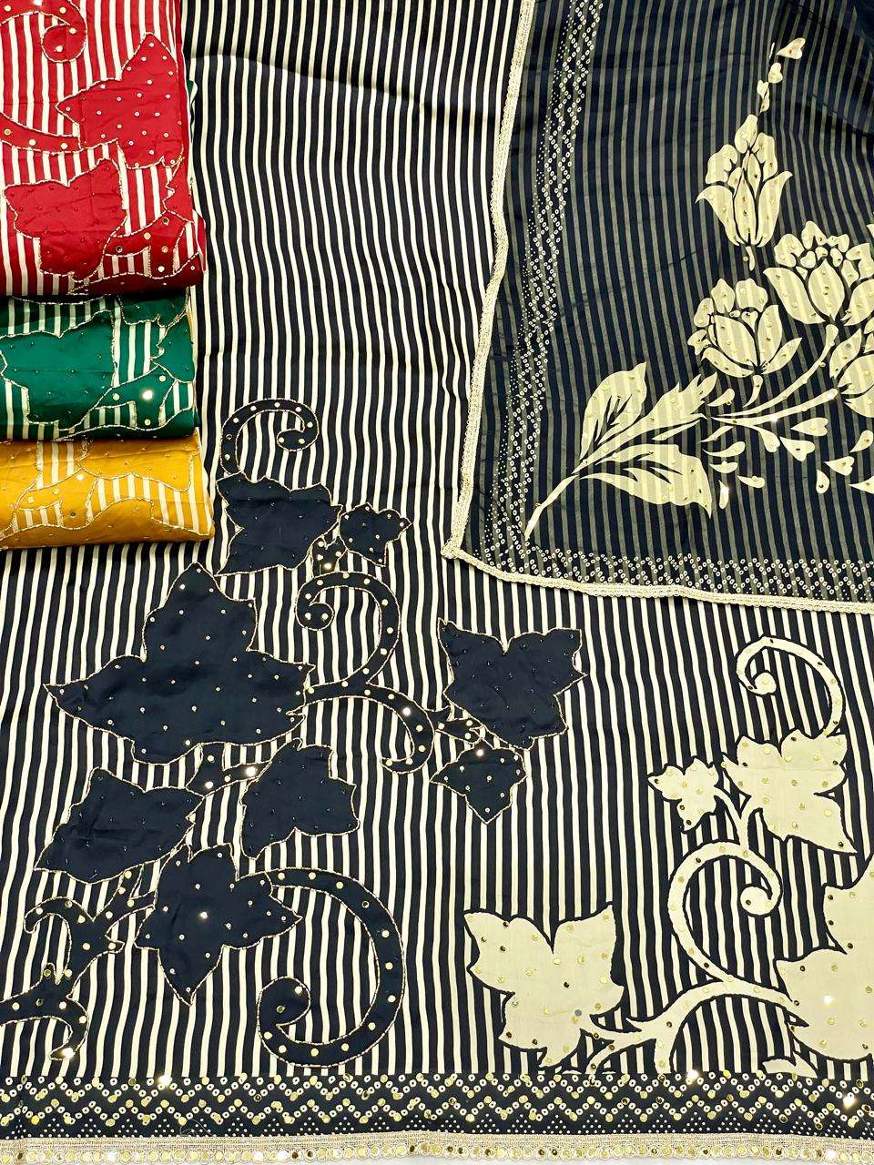 siara viny organza digital print with handwork designer suit wholesale surat