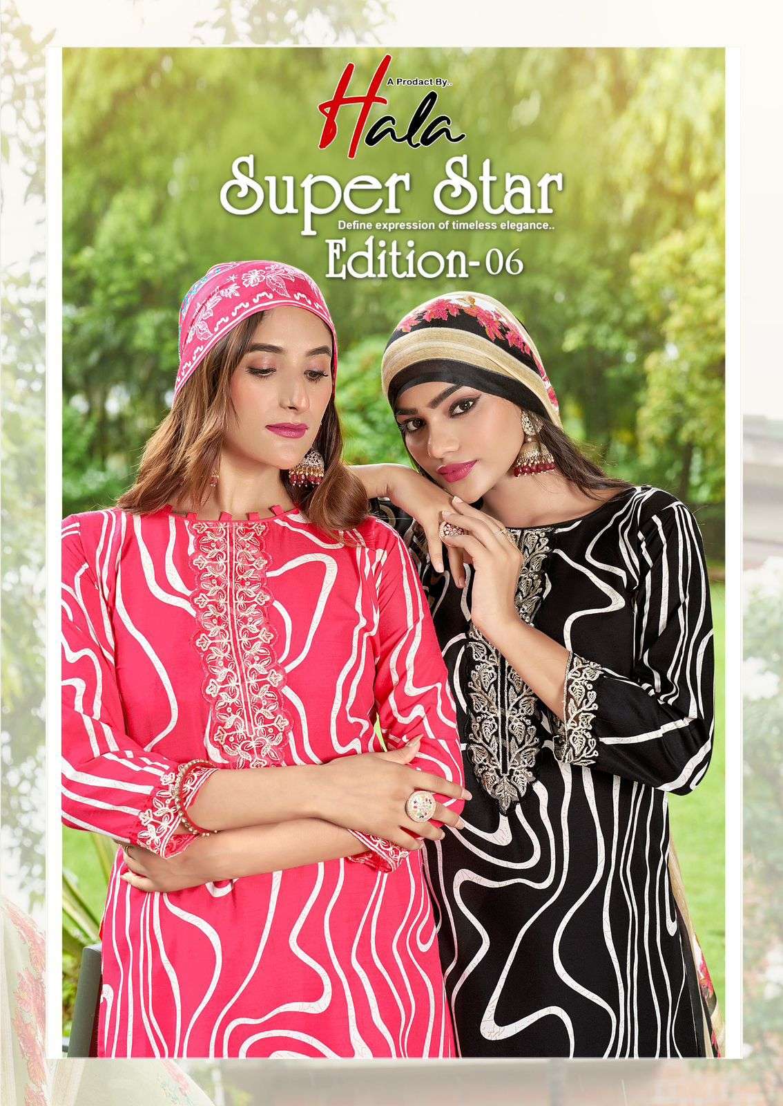 super star vol-6 by fancy heavy embroidery with digital printed corron suit supplier 