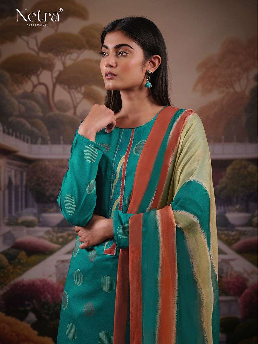 swara by netra cotton with fancy embroidered festival wear suit supplier 