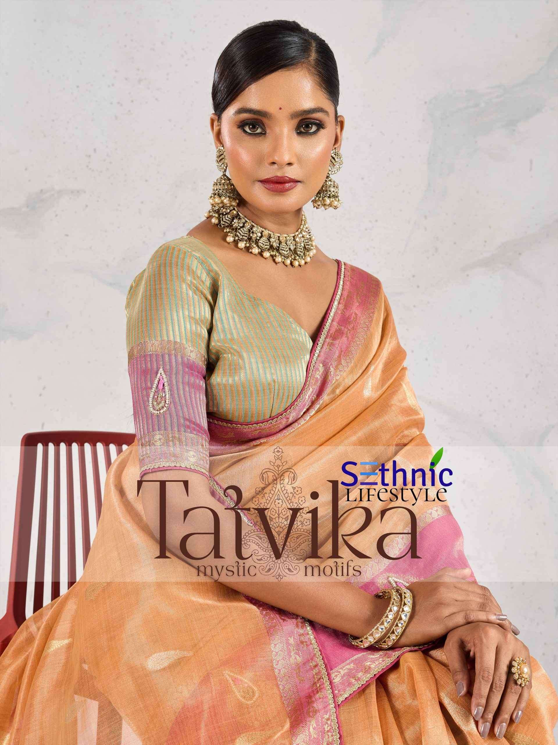 tatvika by sethnic lifestyle 92001-92004 series latest designer party wear tissue saree wholesaler 