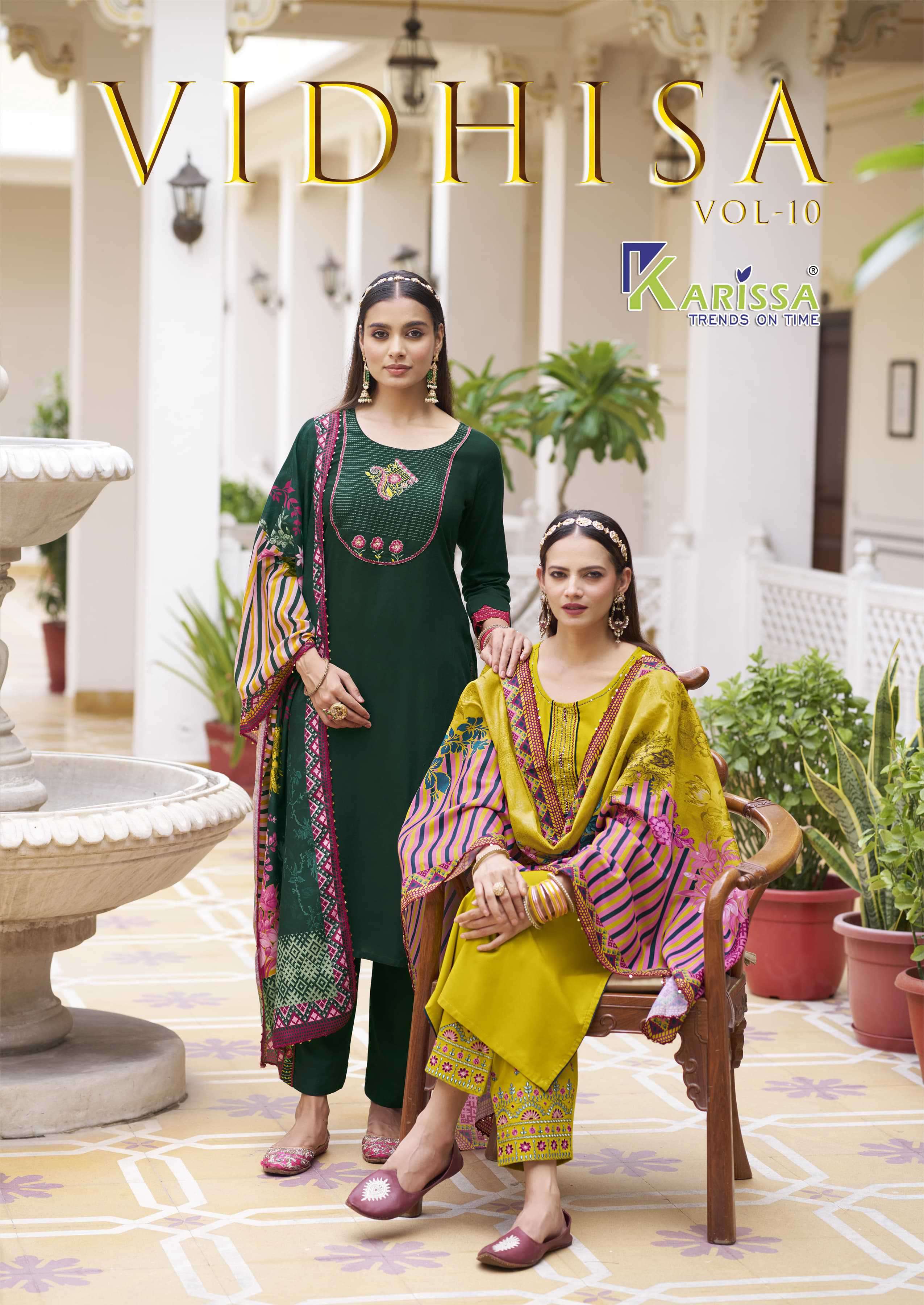 vidisha vol-10 by karissa rayon designer casual wear readymade suit wholesaler 