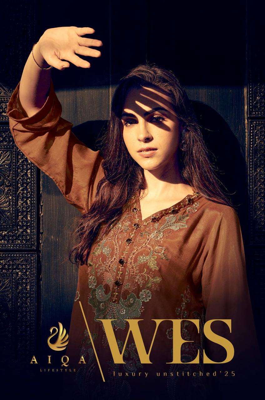 wes by aiqa exclusive designer party wear muslin suit wholesaler 