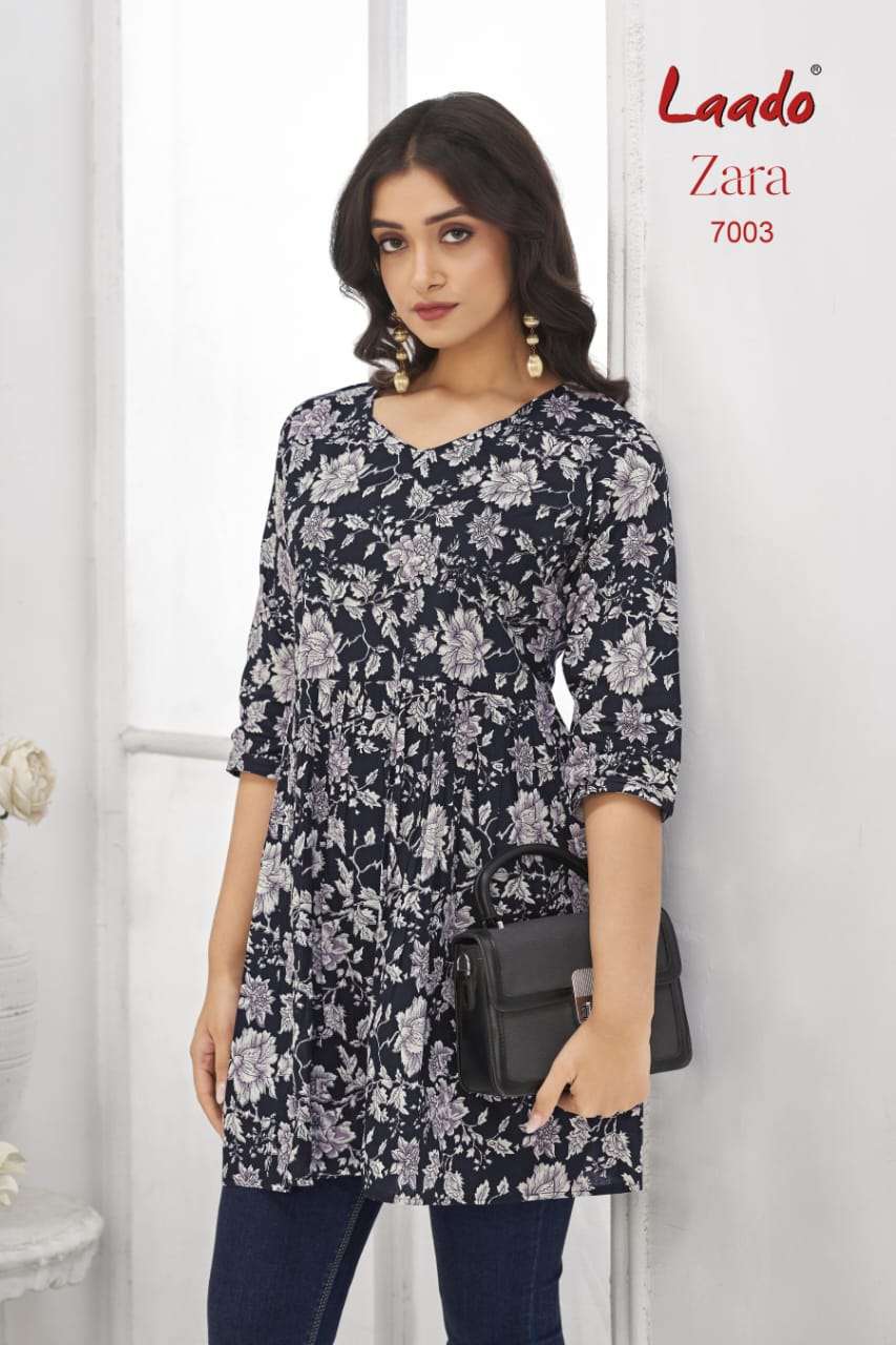 zara vol-7 by laado colors designer casual wear cotton short top supplier 