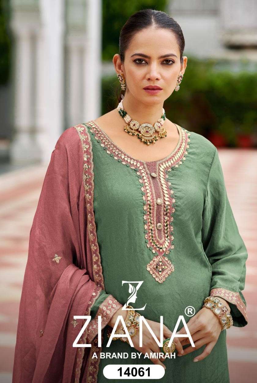 14061 by ziana exclusive designer party wear embroidered readymade collection wholesaler surat