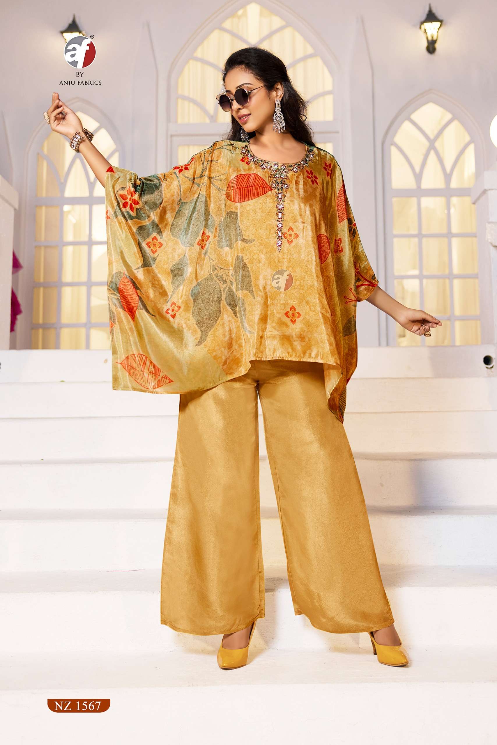 1567 by anju fabric colors tissue silk readymade kurti wholesaler surat