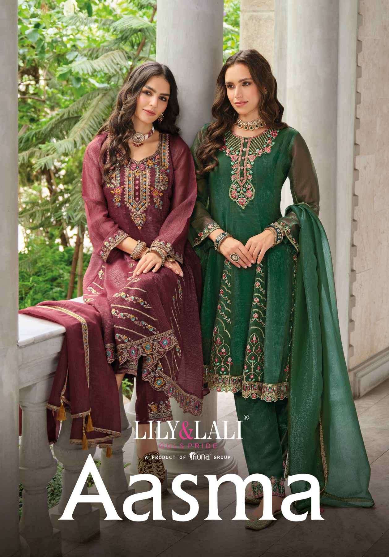 aasma by lily&lali 27321-27324 series fancy embroidered silk suit wholesaler surat