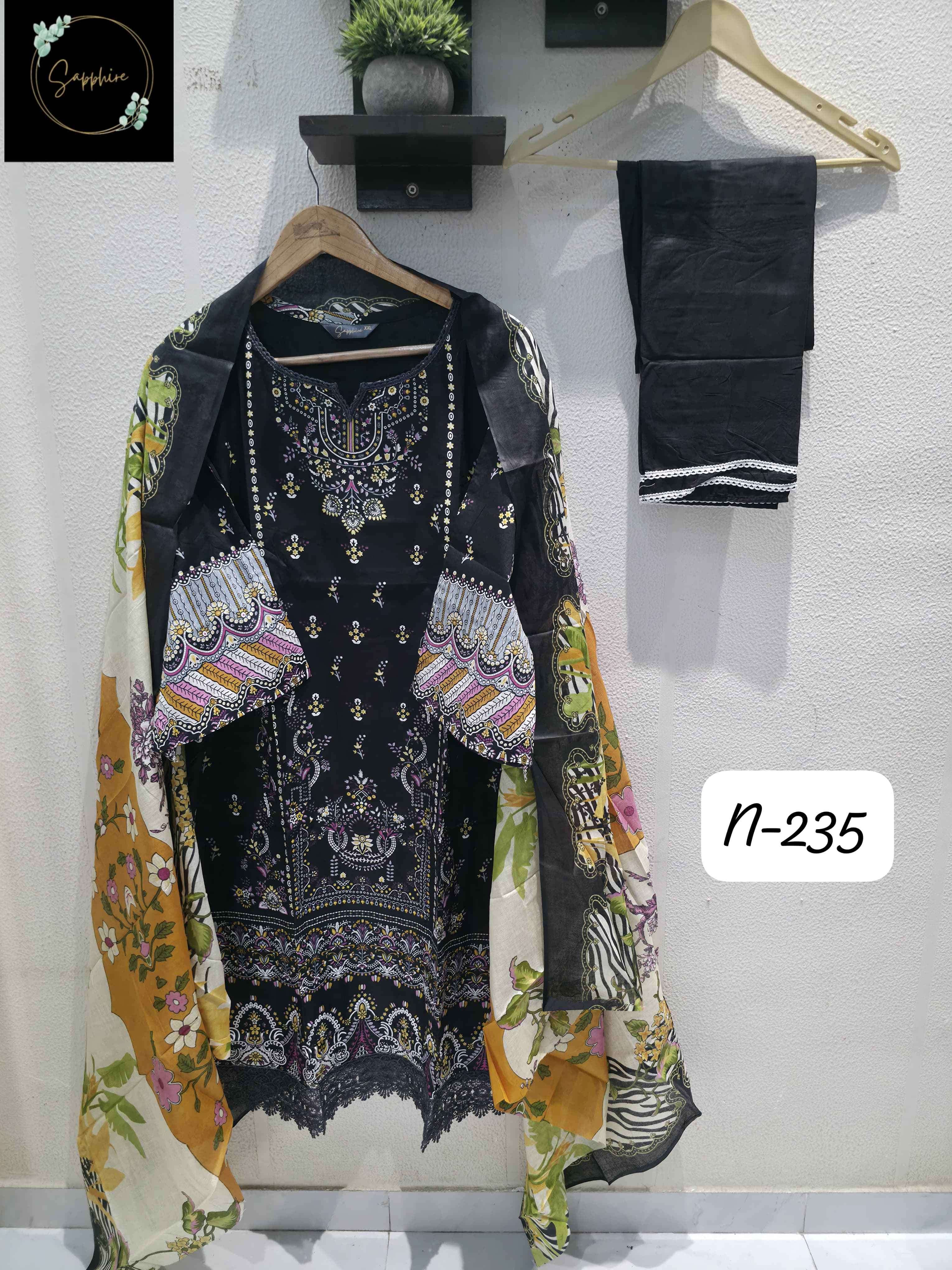 agha noorain vol-235 by sapphire exclusive designer party wear designer readymade suit wholesaler surat