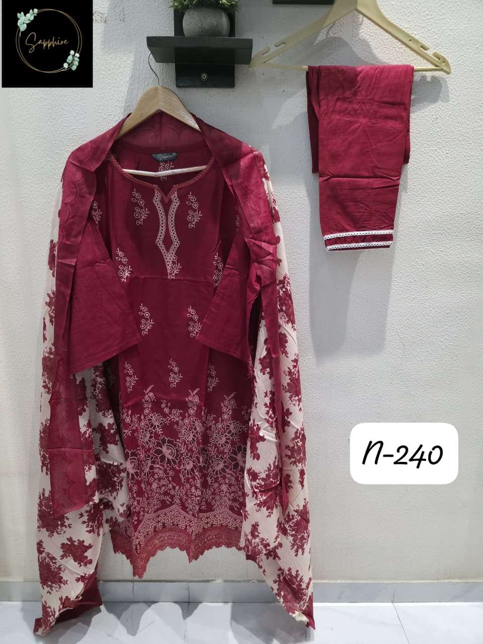 agha noorain vol-240 by sapphire latest designer lawn suit wholesaler surat