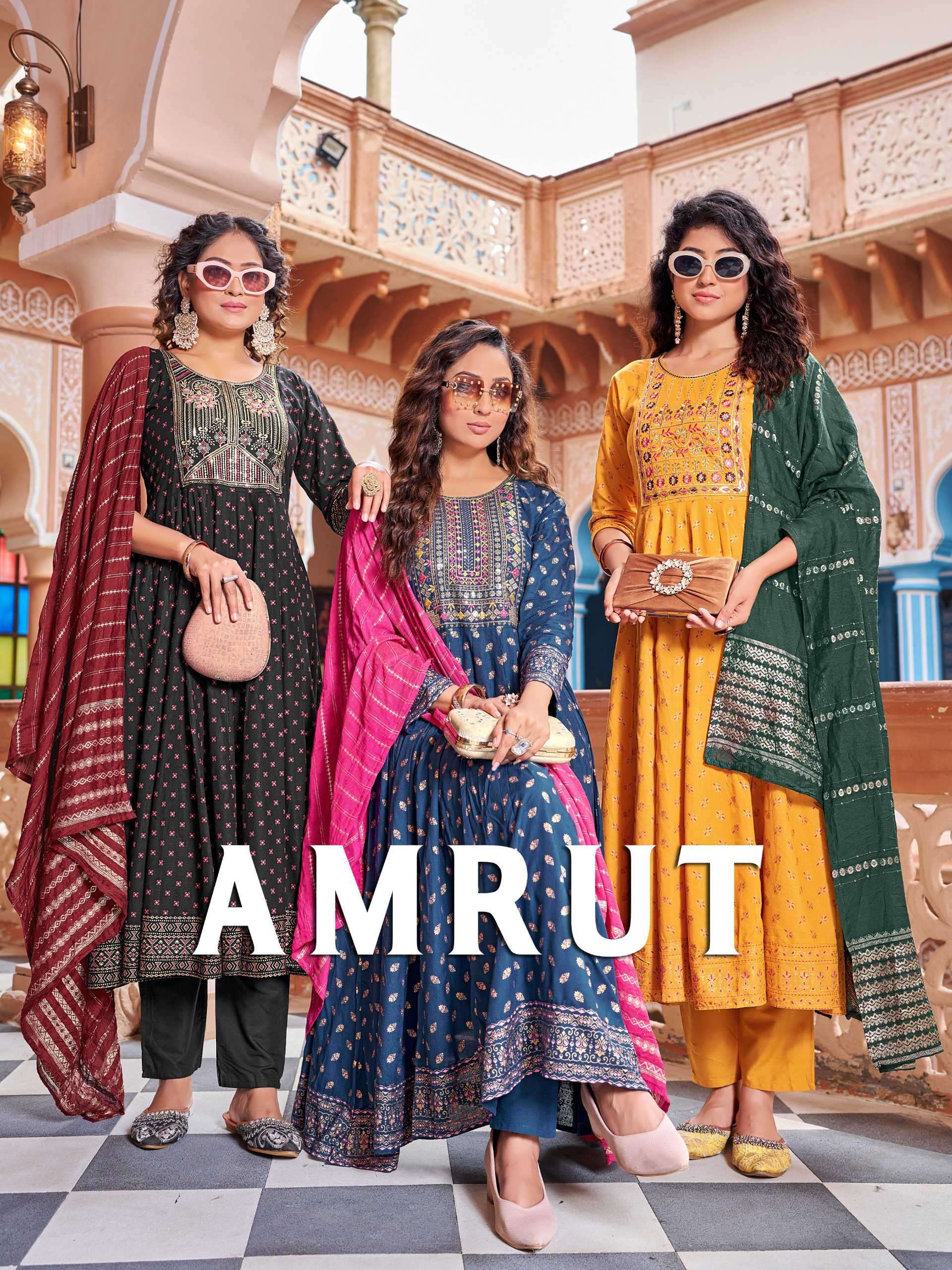 amrut by banwery  exclusive designer party wear 2 pcs readymade collection surat