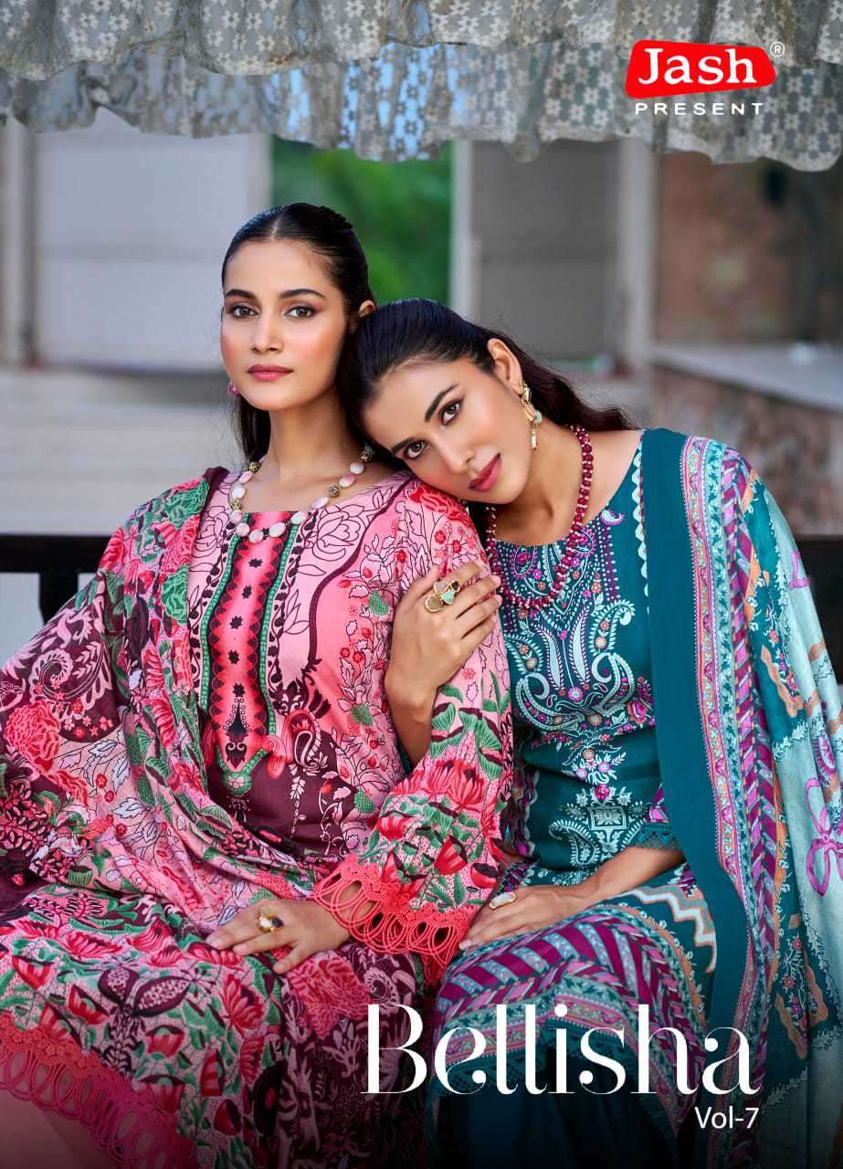 bellisha vol-7 by jash 7001-7010 series cotton designer salwar suit wholesaler surat