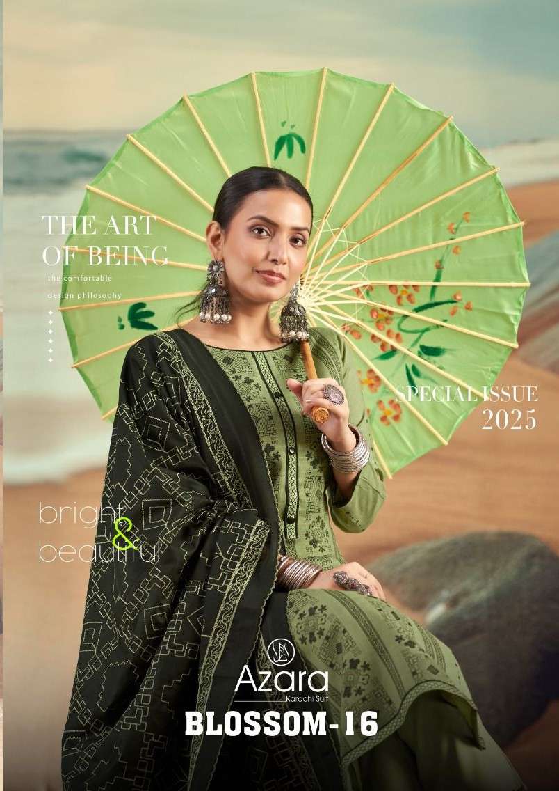 blossom vol-16 by azara exclusive designer cotton casual wear salwar kameez wholesaler surat