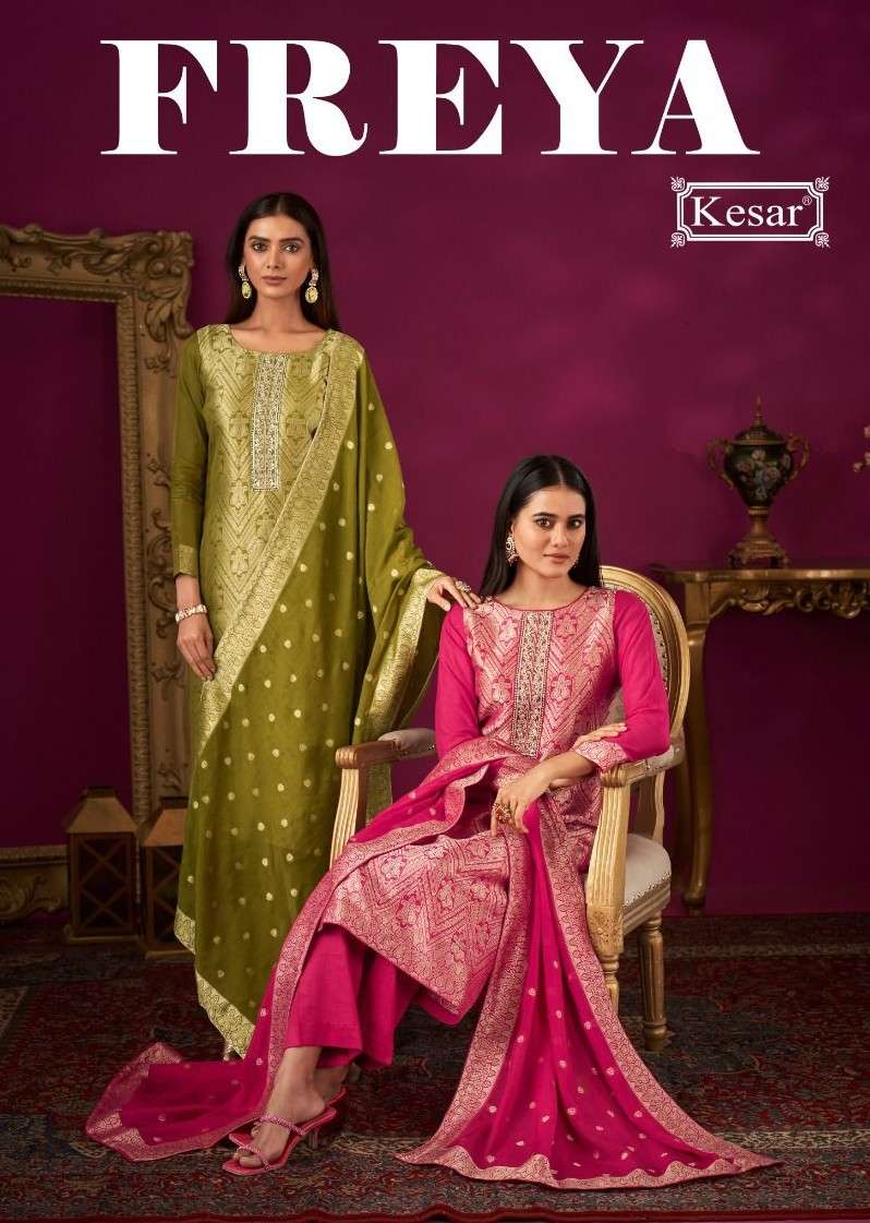 freya by kesar 12001-12004 series banglory silk designer salwar kameez wholesaler surat
