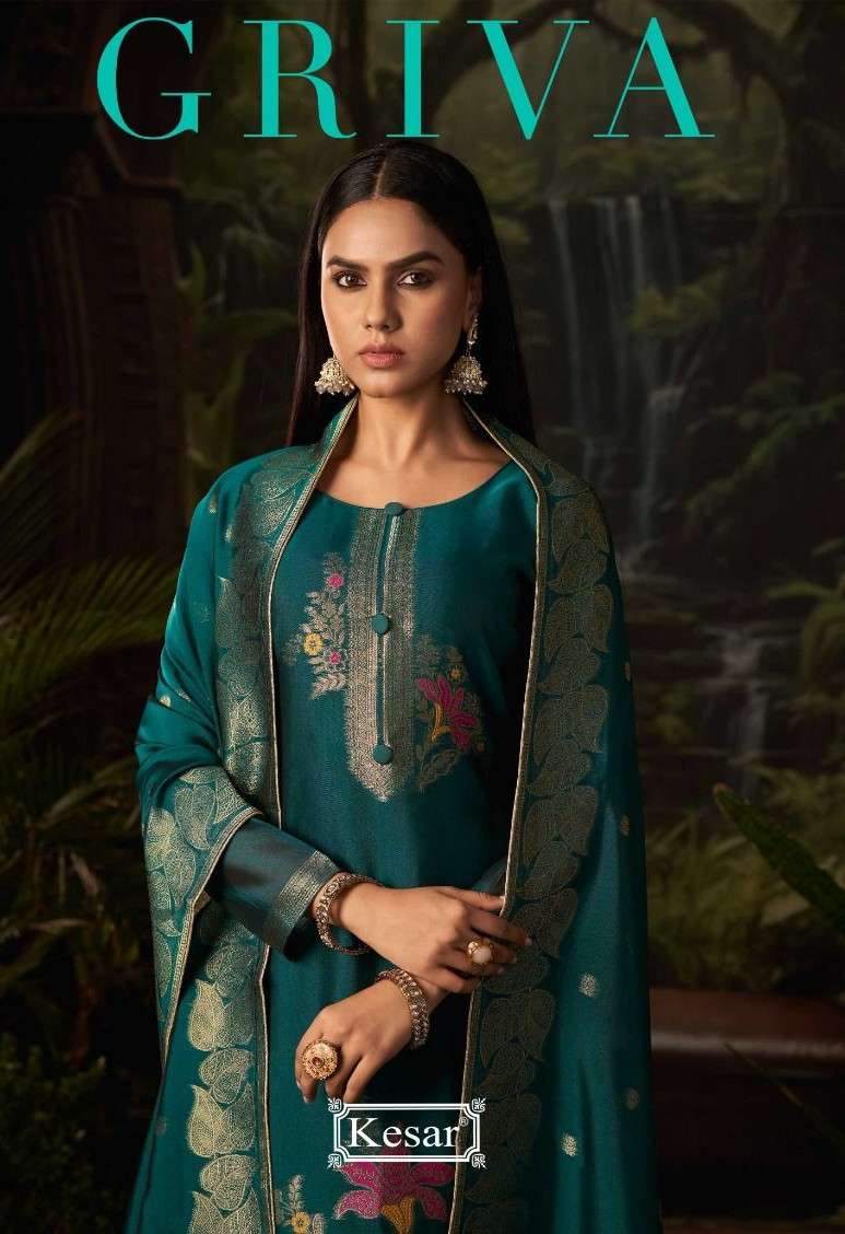 griva by kesar 15001-15004 series silk woven salwar kameez wholesale price surat
