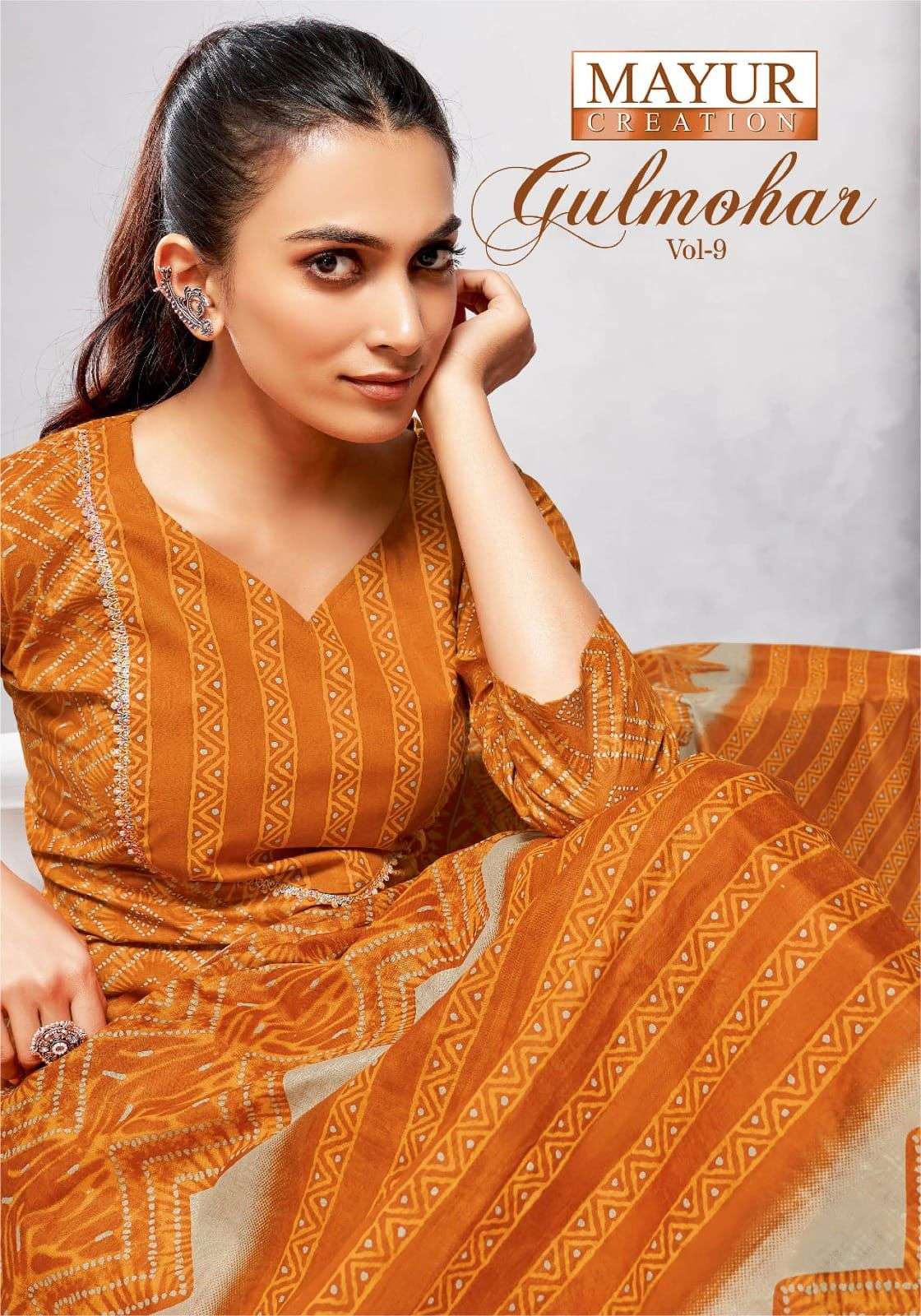 gulmohar vol-9 by mayur creation 9001--9010 series exclusive designer cotton salwar suit wholesaler surat