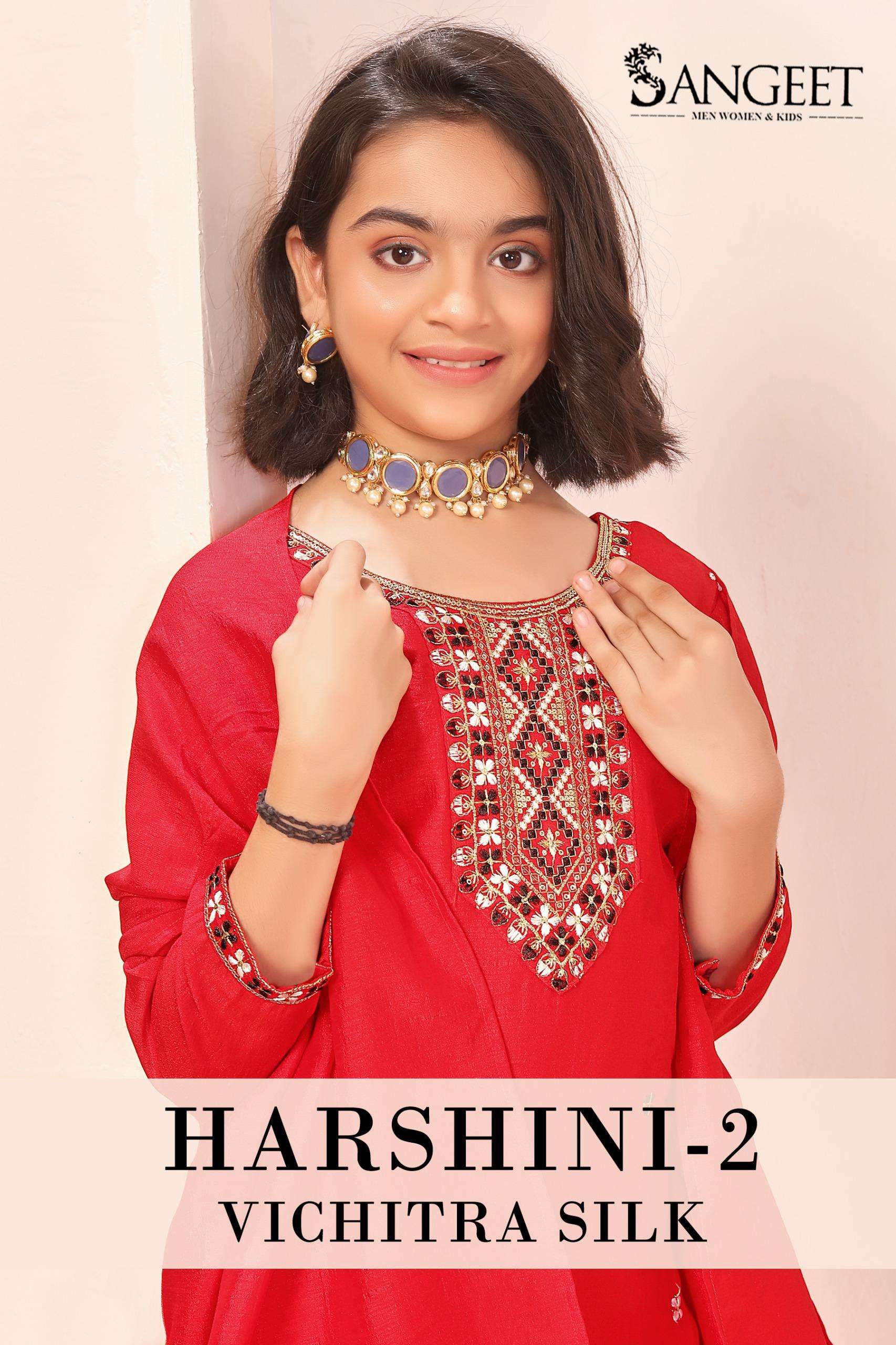 harshini vol-2 by sangeet festival wear embroidered readymade kid salwar suit wholesaler surat