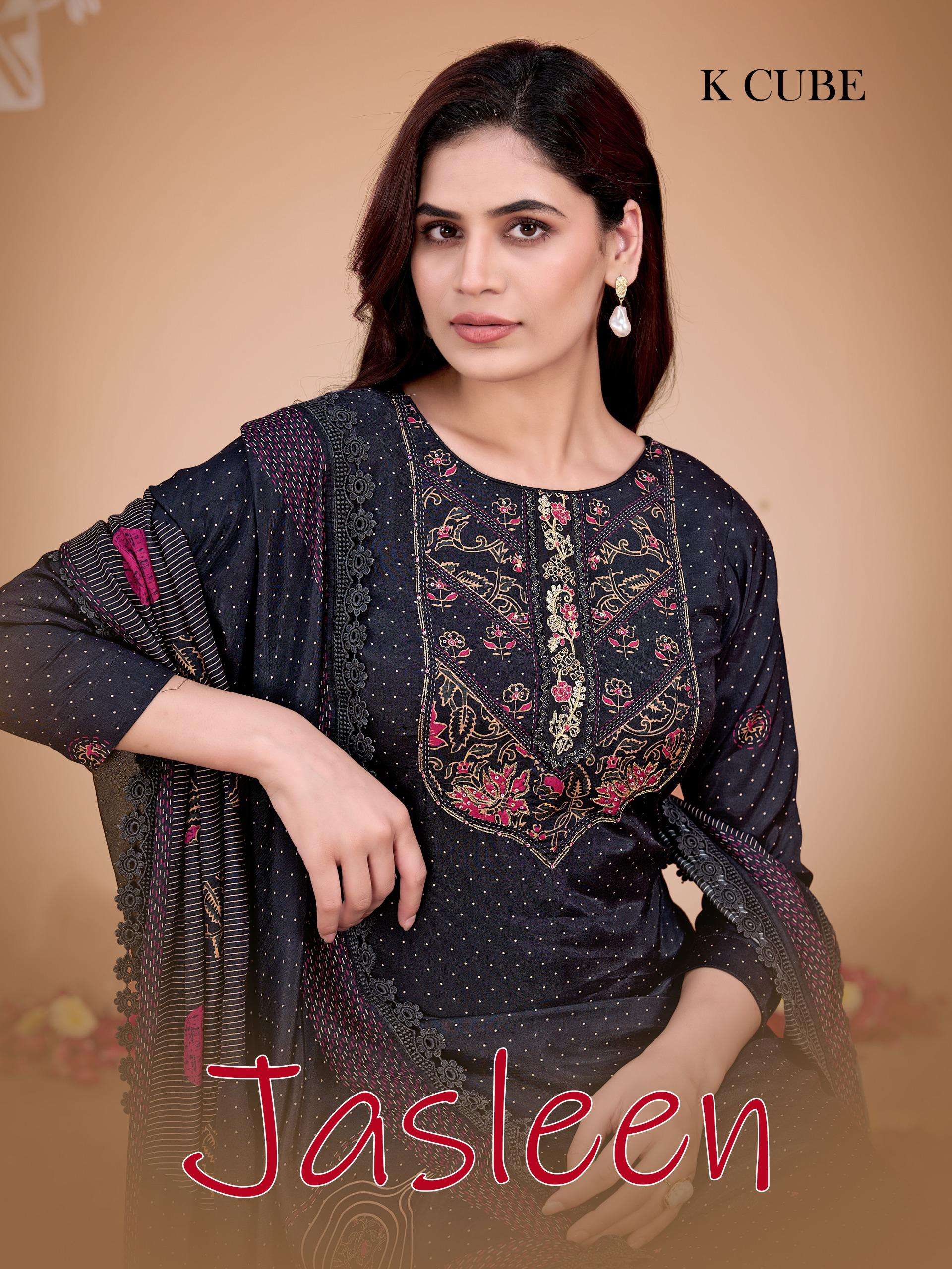 jasleen by k cube 1039 colors muslin digital printed suit wholoesaler surat