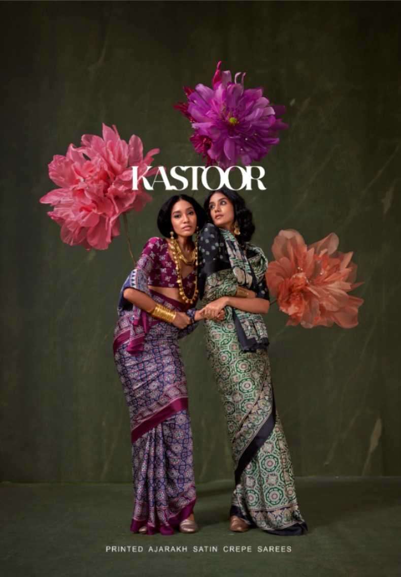 kastoor by rajtex exclusive designer party wear crape saree best wholesale price surat