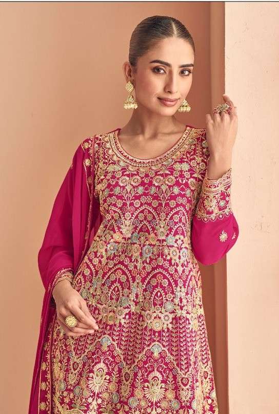 khushi by rasalika 3001-3003 series heavy embroidered georgette suit wholesaler surat