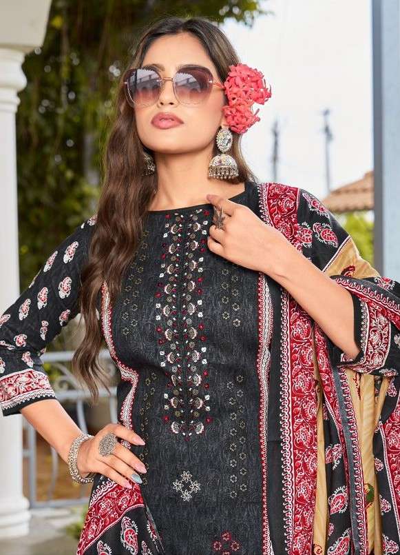 lamhay vol-1 by al zohaib exclusive designer cotton fancy work suit wholesaler surat