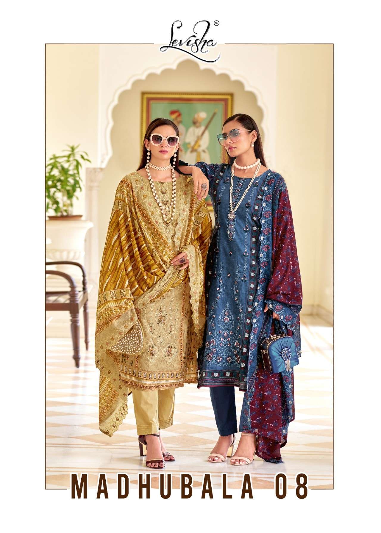 madhubala vol-8 by levisha 8013-8018 series exclusive designer lawn cotton salwar kameez wholesaler surat