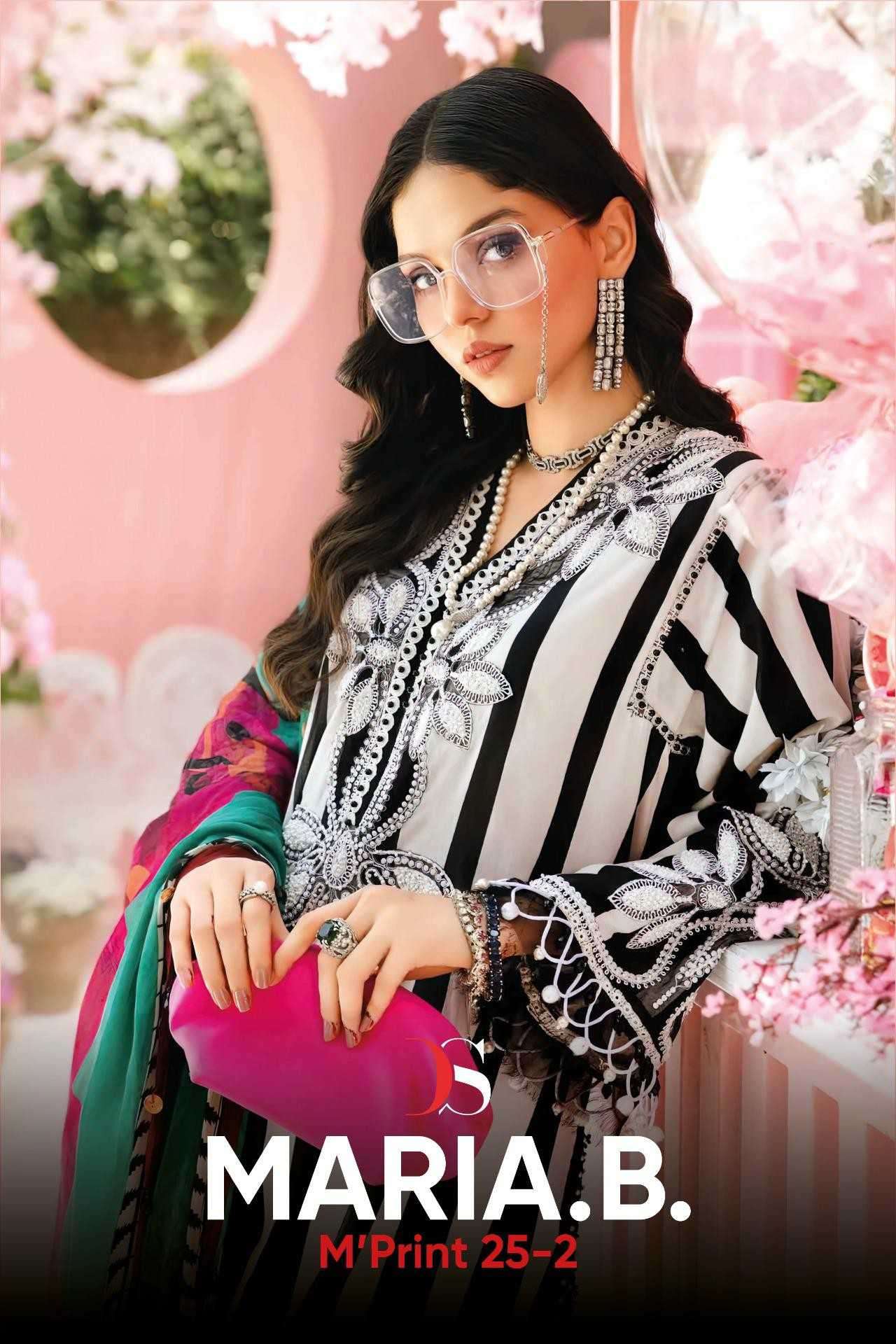 maria b mprint 25-2 by deepsy suit1331-1338 series cotton pakistani suit wholesaler surat