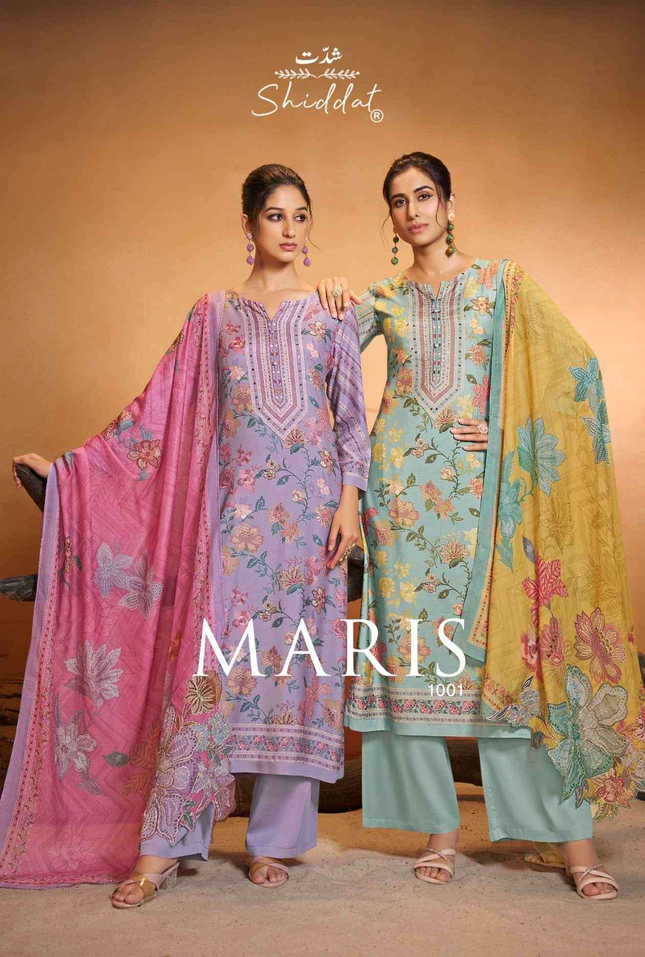 maris by shiddat exclusive designer muslin wirh digital printed slawar kameez wholesaler surat