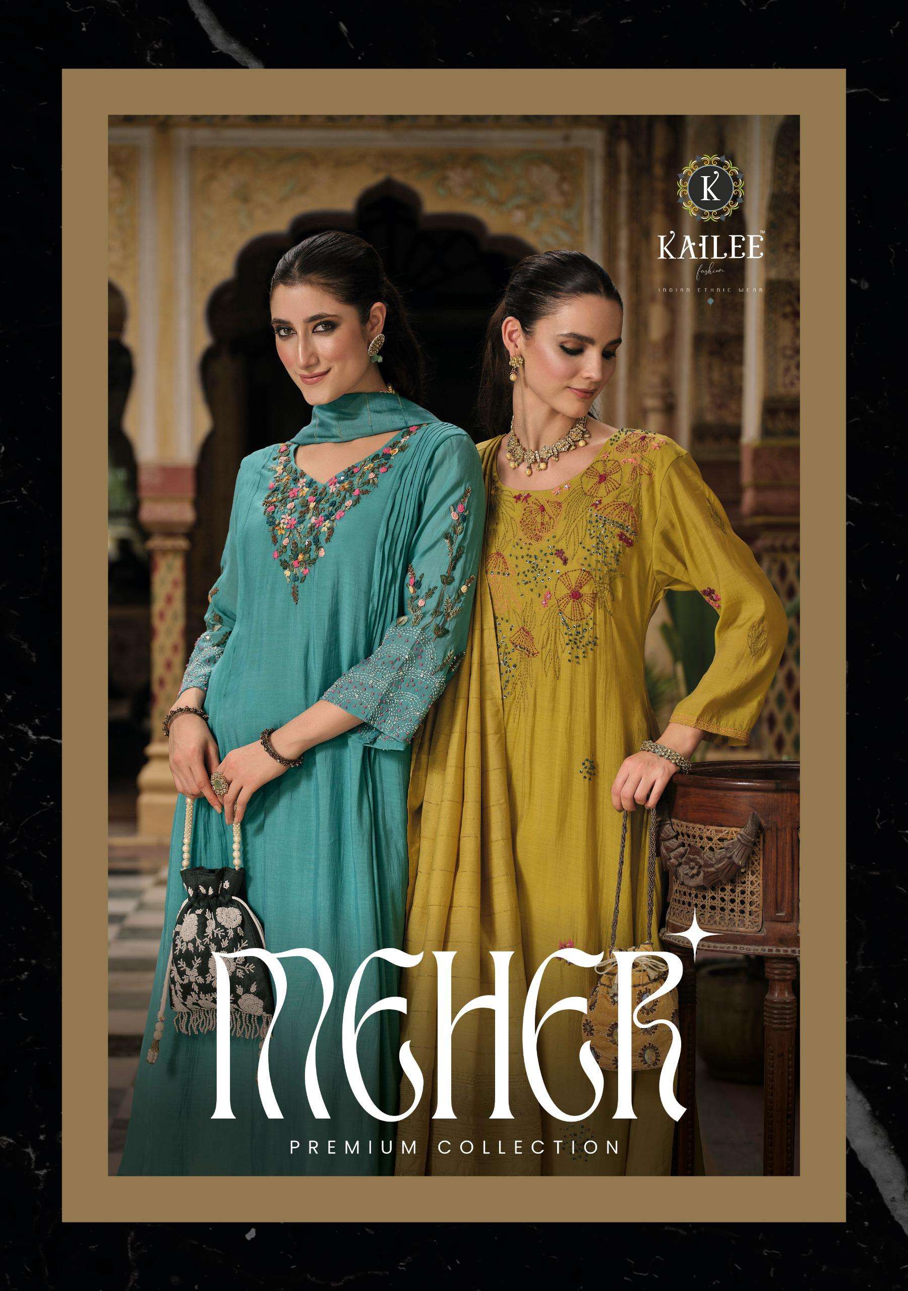 meher by kailee fashion colors exclusive designer festivl wear readymade kurti supplier 