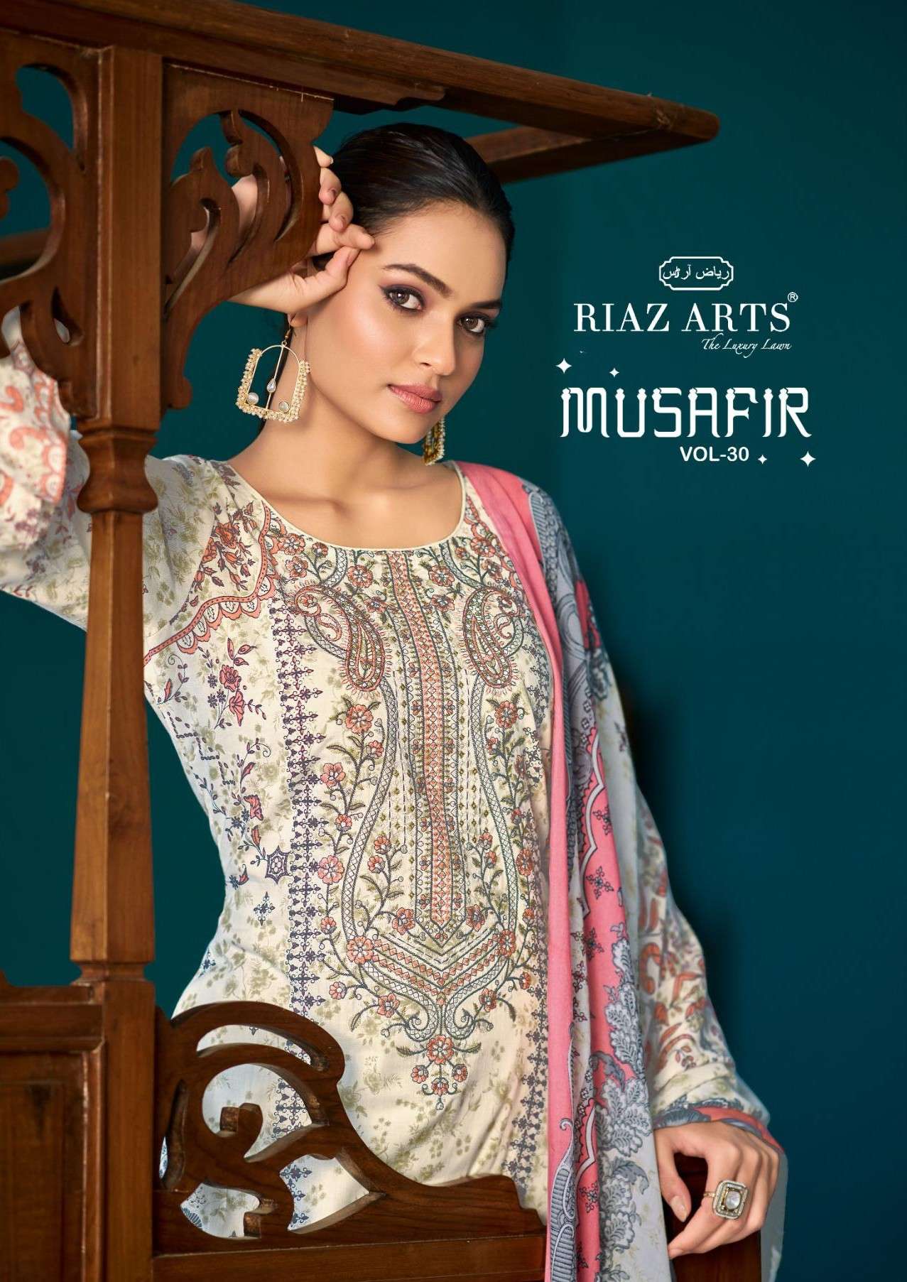 musafir vol-30 by riaz arts exclusive designer heavy embroidered suit wholesle surat