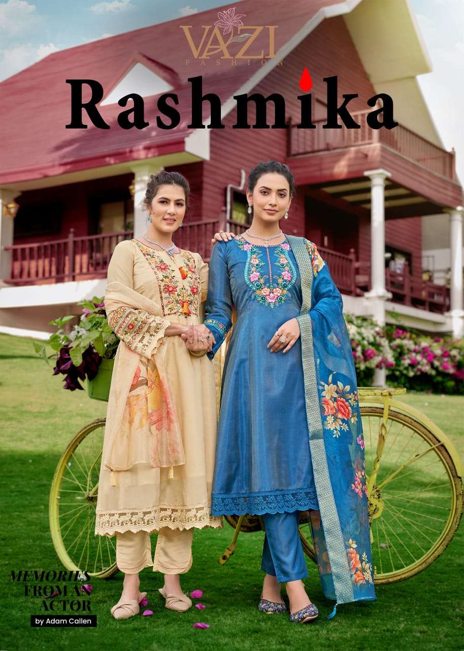 rashmika by vazi fashion 1001-1004 series exclusive designer fancy handwork readymade kurti supplier 