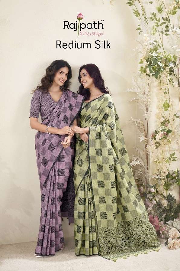 redium silk by rajpath exclusive designer party wear linen silk saree wholesaler surat
