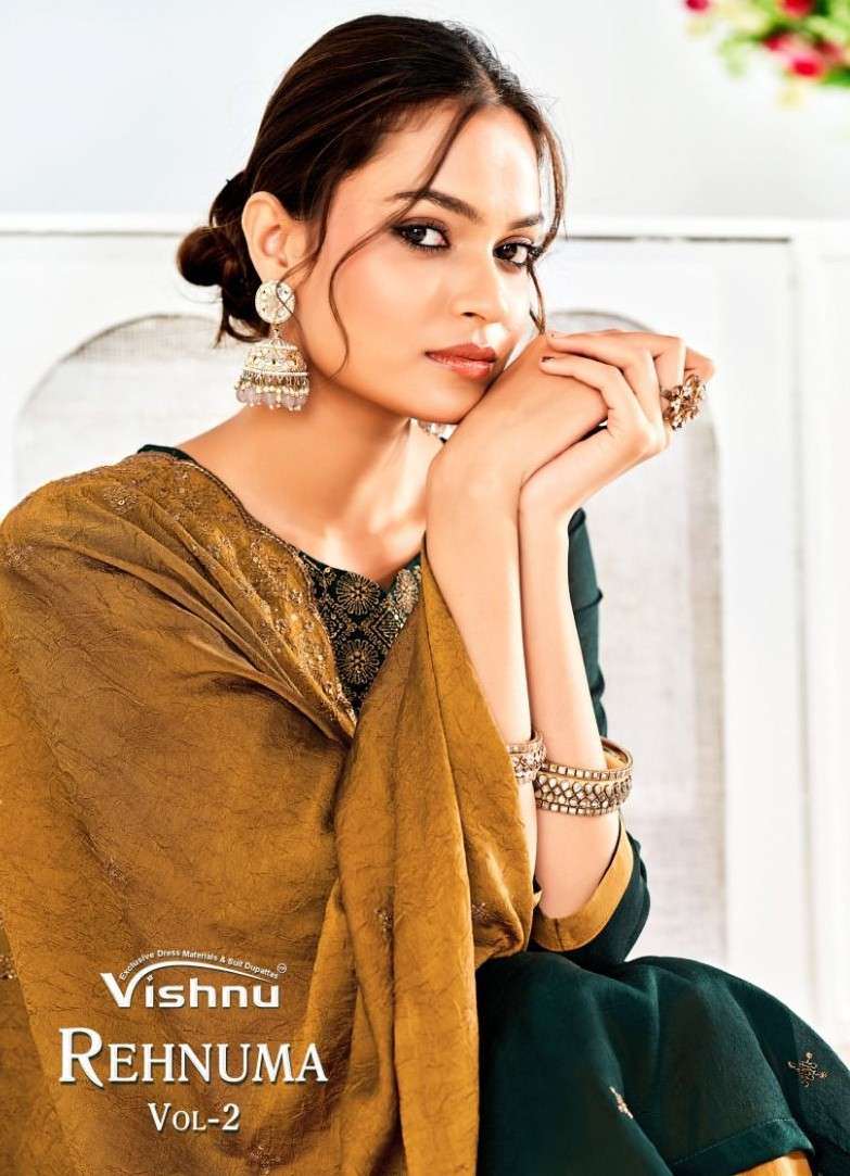 rehnuma vol-2 by vishnu 28001-28010 series rangoli silk with fancy work designer suit supplier 