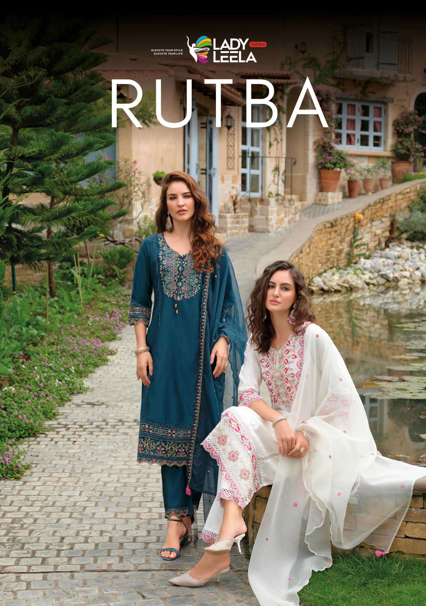 rutba by lade leela latest designer viscose silk with heavy embroidered readymade kurti supplier 