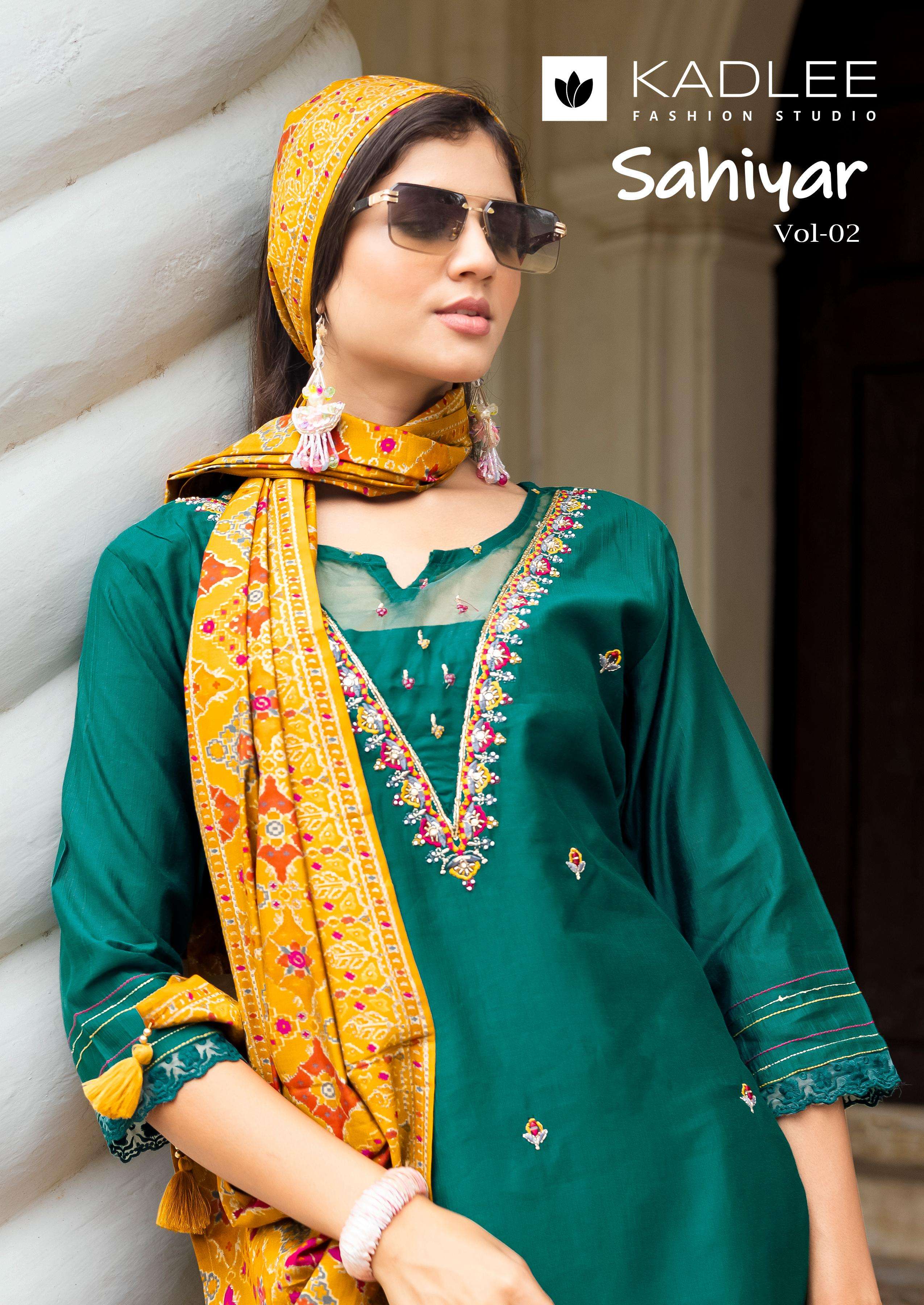 sahiyar vol-2 by kadlee colors exclusive designer party wear 3 pic pair collection wholesaler surat