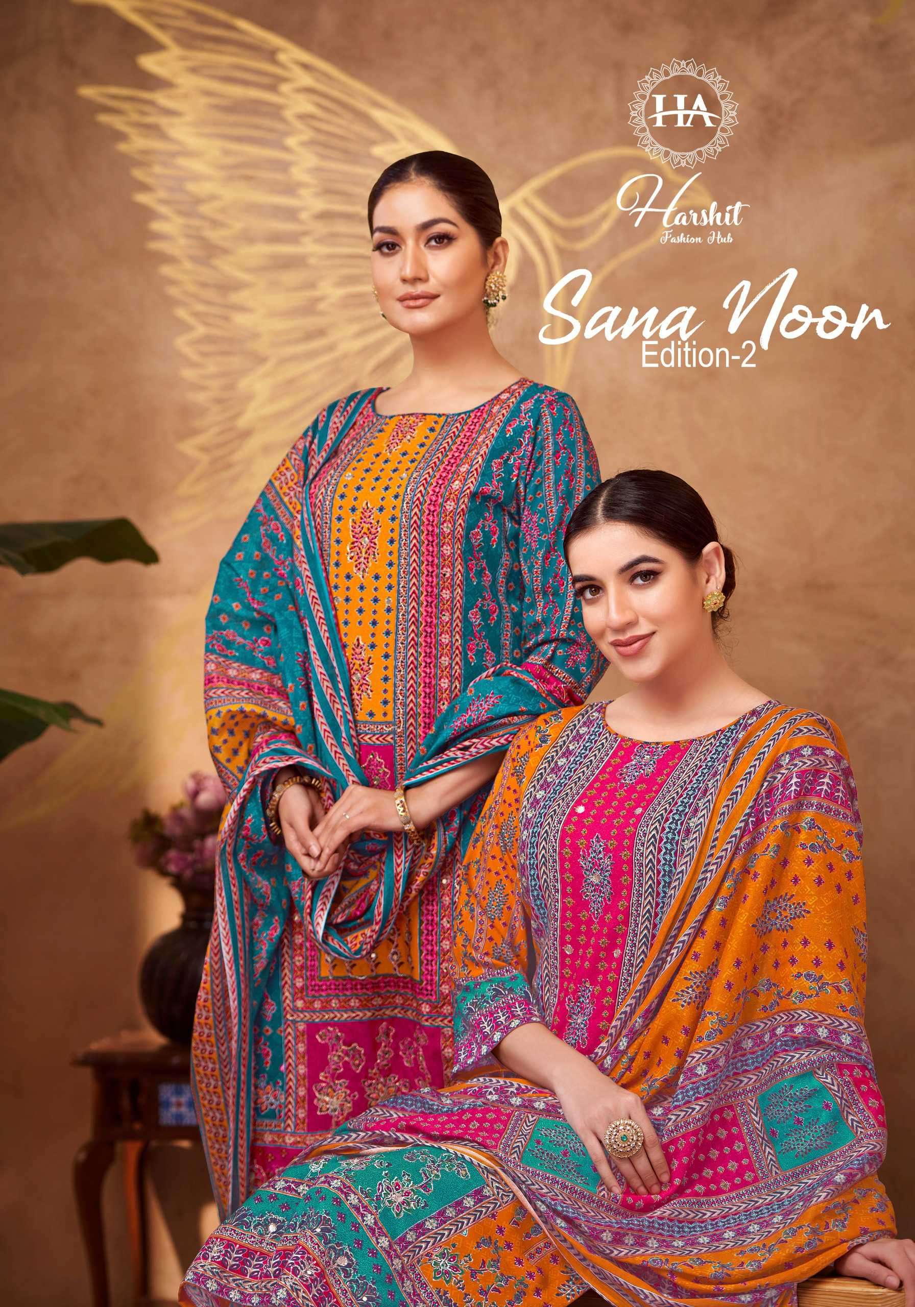 sana noor vol-2 by harshit fashion latest designer party wear suit wholesaler surat