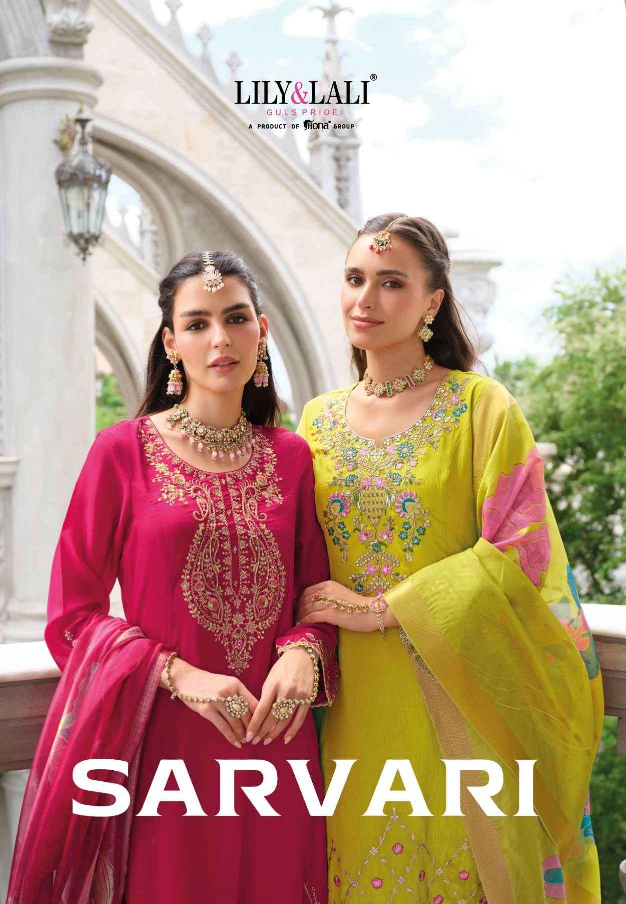 sarvari by lily&lali party wear designer embroidered readyamde collection wholesaler surat