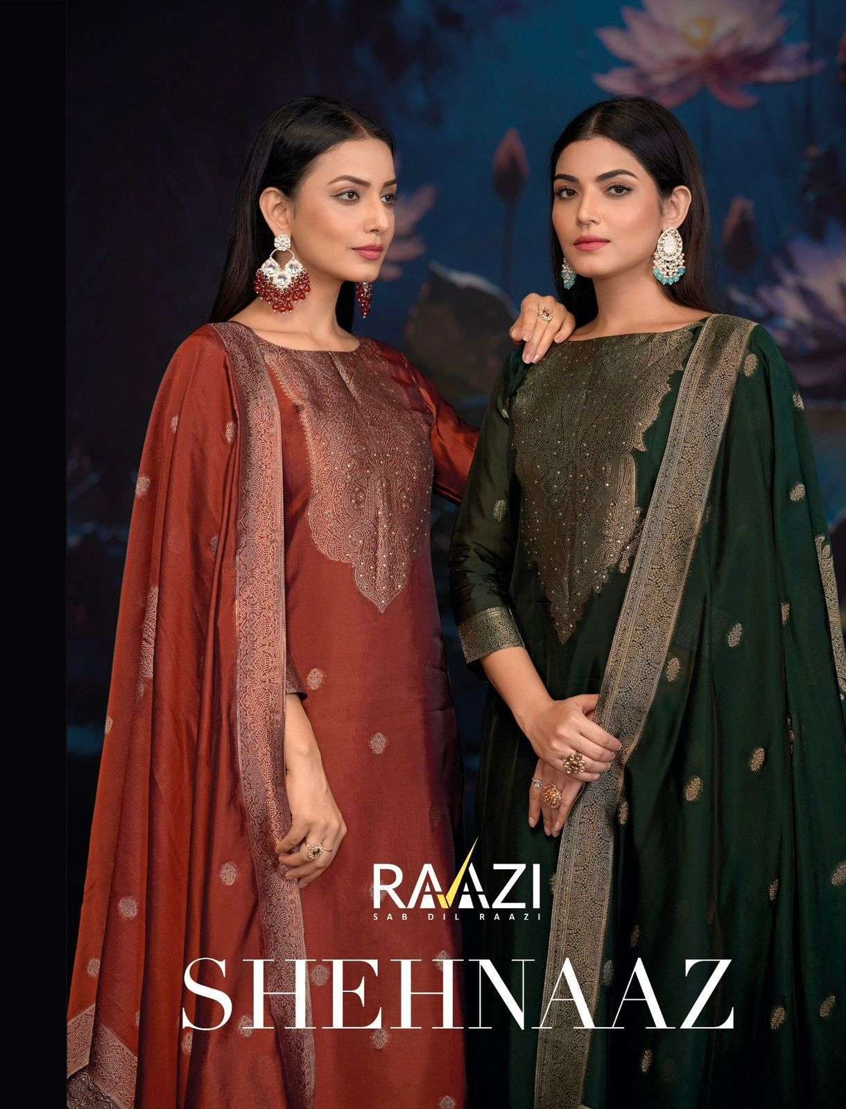shehnaaz by rama fashion 1001-1006 series silk jacquard salwar kameez wholesaler surat