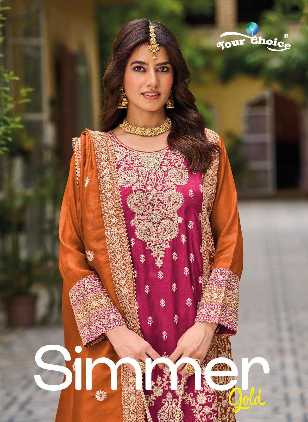 simmer gold by your choice 1001-1002 series heavy chinon salwar kameez wholesaler surat