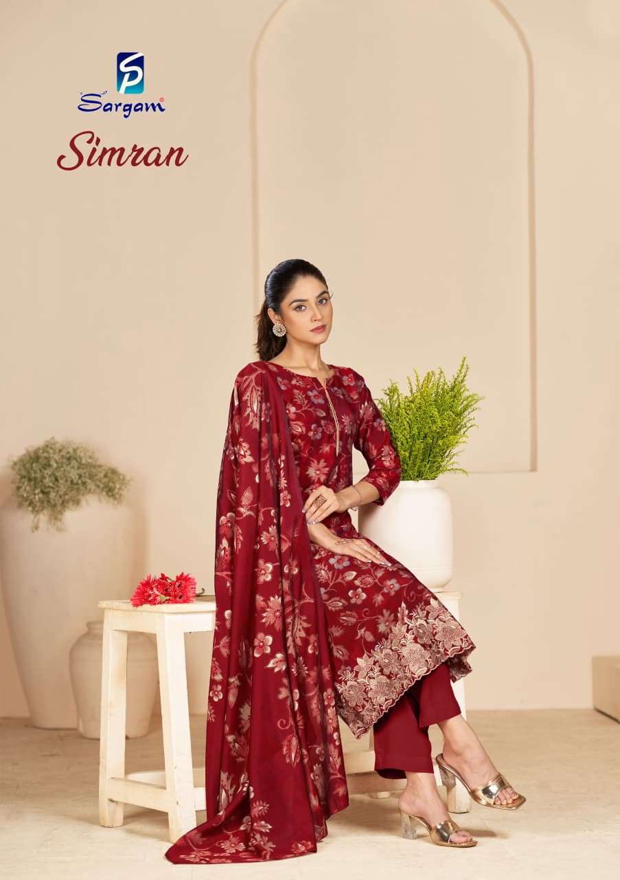 simran by sargam prints exclusive heavy embroidered designer party wear suit best wholoesale price surat