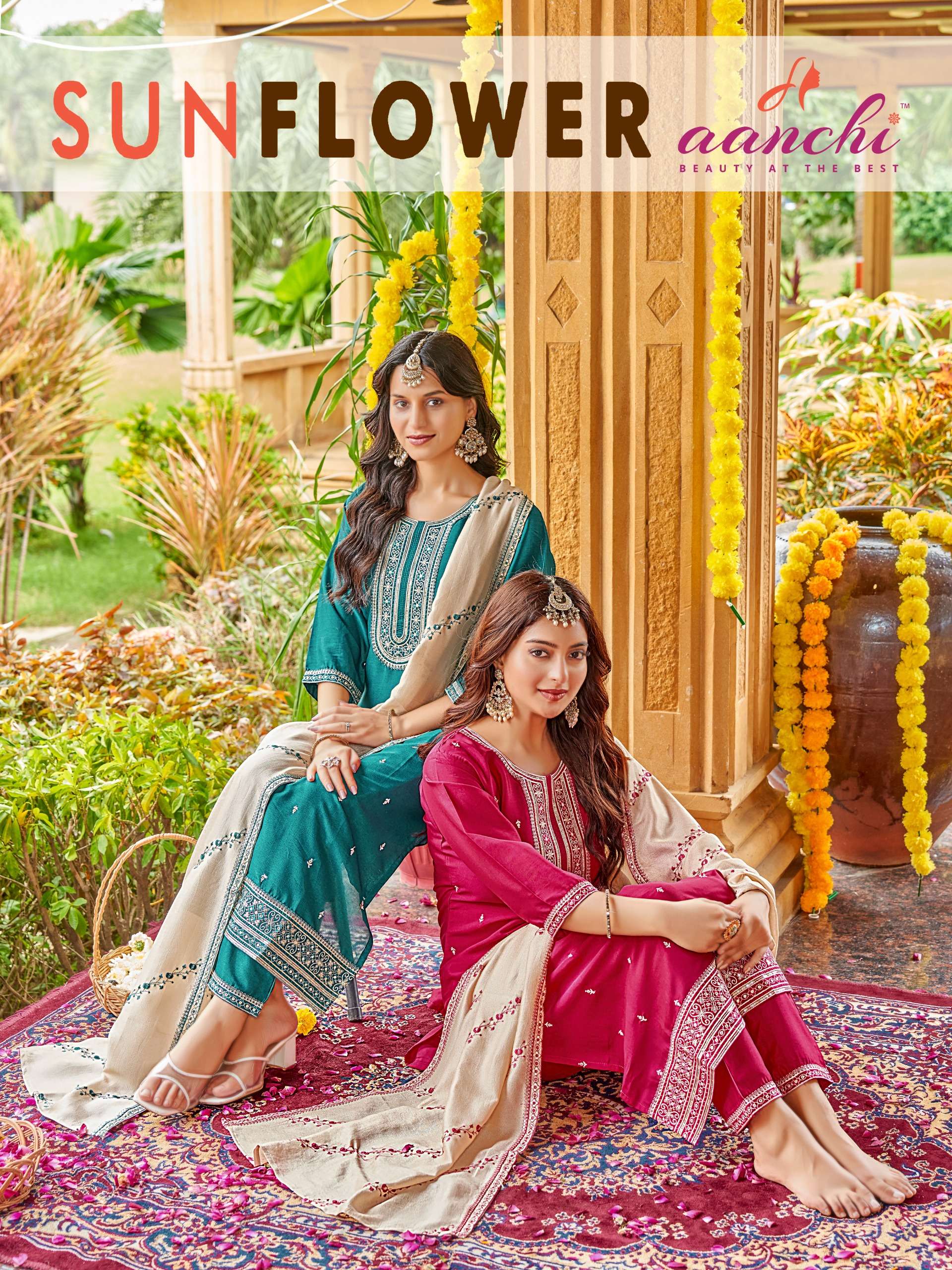 sunflower by aanchi colors exclusive designer casual wear readymade kurti supplier 