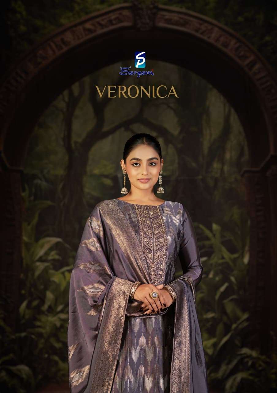 veronica by sargam print banglory silk embroidered suit wholesaler surat