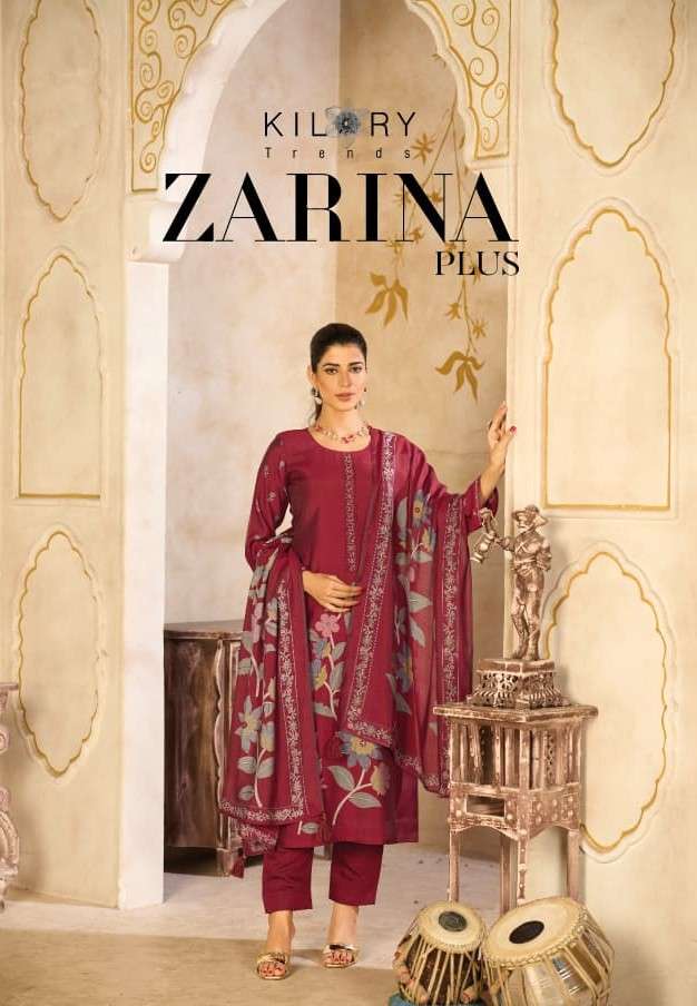 zarina plus by kilory trends exclusive designer fancy beads embroidered suit wholesale dealer surat