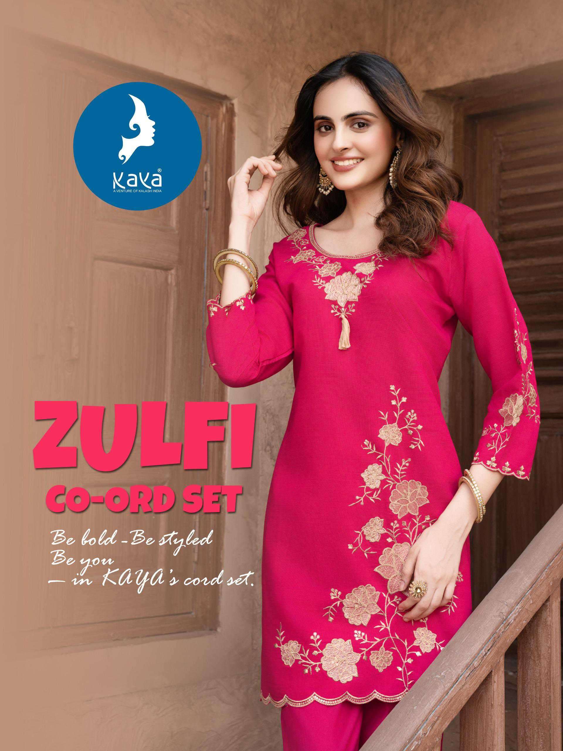 zulfi by kaya 01-06 series vertican designer cord set wholesale price surat