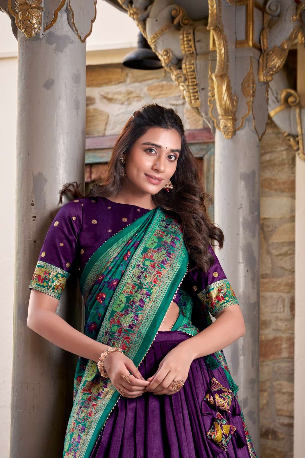 1245 by lnb exclusive designer tusser silk lehenga wholesale price surat