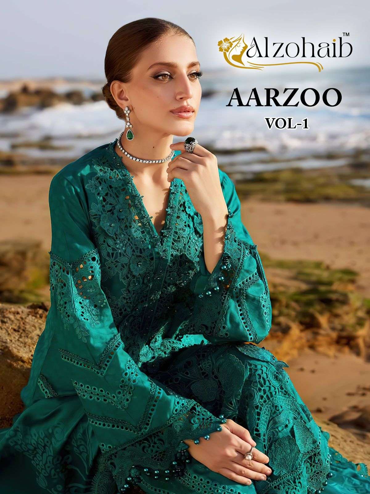 aarzoo vol-1 by alzohaib 1306-1310 series cotton pakistani suit wholesale price surat