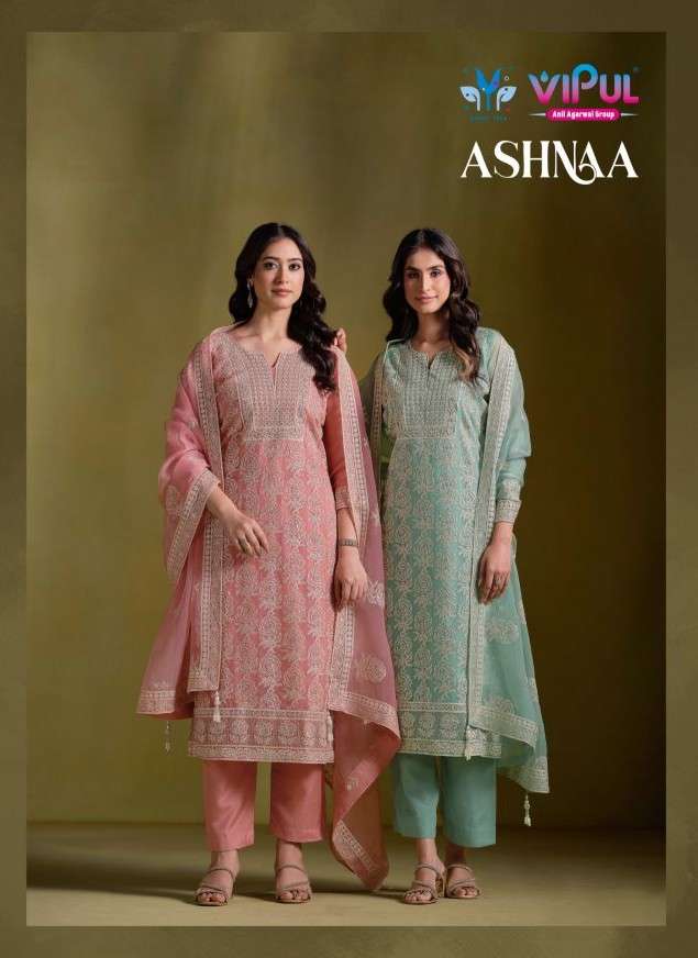 aashna by vipul 6511-6516 series exclusived esigner zarkan with embroidered salwar kameez wholesale price surat