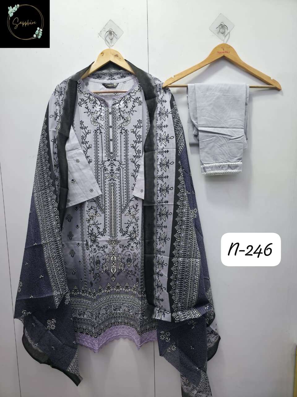 agha noorain vol-246 by sapphire latest designer lawn readymade suit wholesale price surat