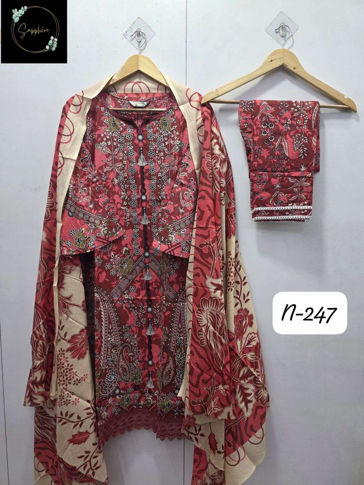 agha noorain vol-247 by sapphire latest designer lawn readymade salwar kameez wholesale price surat