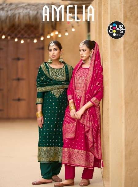amelia pashmina by four dots 4041-4044 series exclusie designer pashmina salwar kameez wholesale price surat